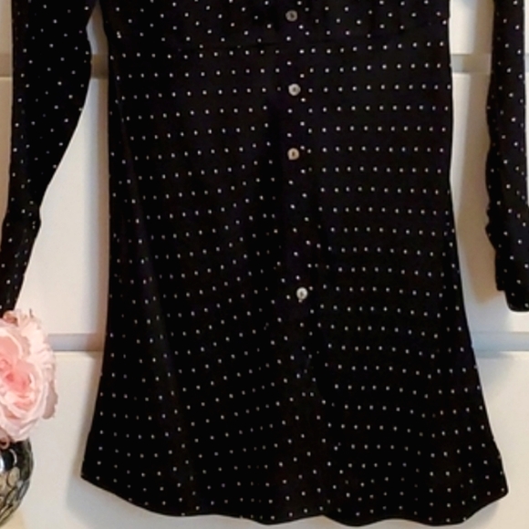 Philosophy Black and White Polka Dot  Button Down Collar Dress - Picture 4 of 16